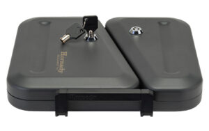 Hornady, Dual-Lid Lock Box, Foam Interior, 2 Keyed Alike Locks, 11"x10"x2" Exterior Dimensions, Includes Steel Security Cable