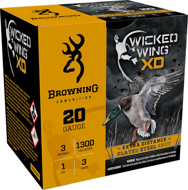 Browning Ammo Wicked Wing XD 20Gauge 3" 1oz 3Shot 25 Per Box/10 Case