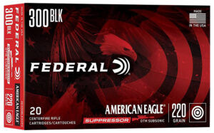 Federal American Eagle Suppressor 300Blackout 220gr Open Tip Match 20 Per Box/25 Case
