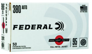 Federal Range & Target 380ACP 95gr Full Metal Jacket 50 Per Box/20 Case