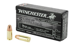 Winchester Ammunition, Super Suppressed, 9MM, 147 Grain, Full Metal Jacket Encapsulated, 50 Round Box