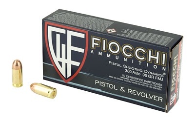 Fiocchi Ammunition, Centerfire Pistol, 380ACP, 95 Grain, Full Metal Jacket, 50 Round Box