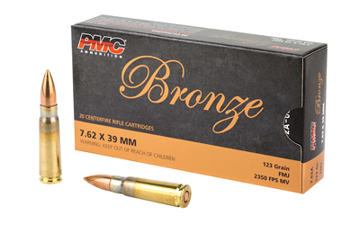 PMC Ammunition, Bronze, 762X39, 123 Grain, Full Metal Jacket, 20 Round Box