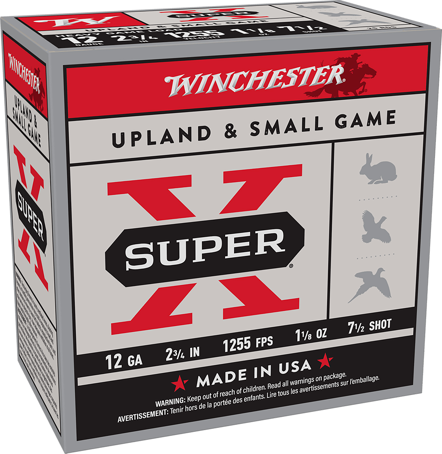 Winchester Ammo Super X Heavy Game Load 12Gauge 2.75" 1 1/8oz 7.5Shot 25 Per Box/10 Case