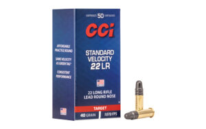 CCI Ammunition, Standard Velocity, 22LR, 40 Grain, Lead Round Nose, 500 Round Box
