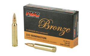 PMC Ammunition, Bronze, 223 Remington, 55 Grain, Full Metal Jacket, 20 Round Box