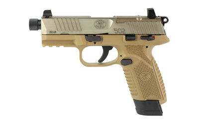 FN America, 502, Tactical, Single Action Only, Semi-automatic, Polymer Frame Pistol, Compact Size, 22 LR, 4.6" Threaded Barrel - Image 2