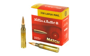 Sellier & Bellot, Match, 338 Lapua, 250 Grain, Boat Tail Hollow Point, 10 Round Box